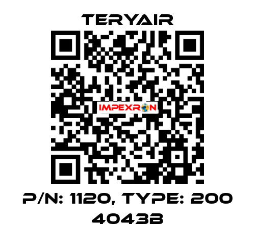 P/N: 1120, Type: 200 4043B TERYAIR