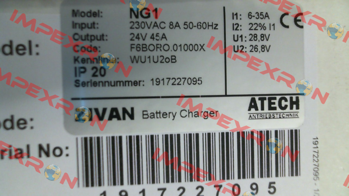 F6BORO.01000X , type  NG1 230/24V 35 A ZIVAN